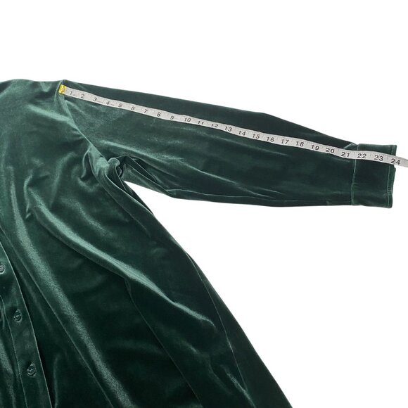 Soft Surroundings Green Velvet Button-Up tunic top Shirt 2X soft lux NWOT plus - Picture 8 of 8